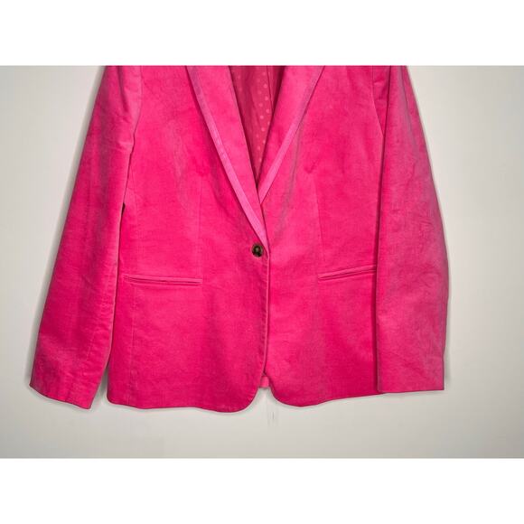 J. Crew Velvet Peak Lapel One-Button Blazer Brilliant Berry BU281 Women Size 16 - Picture 6 of 11